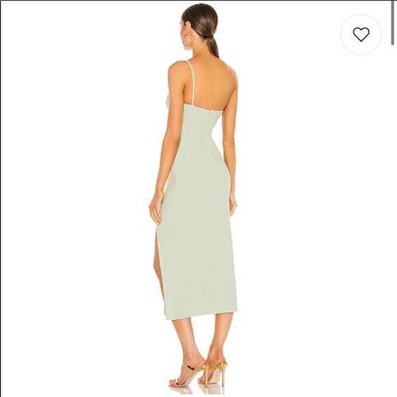 BEC & Bridge Fleur Asymmetrical Midi Avocado - Picture 4 of 7